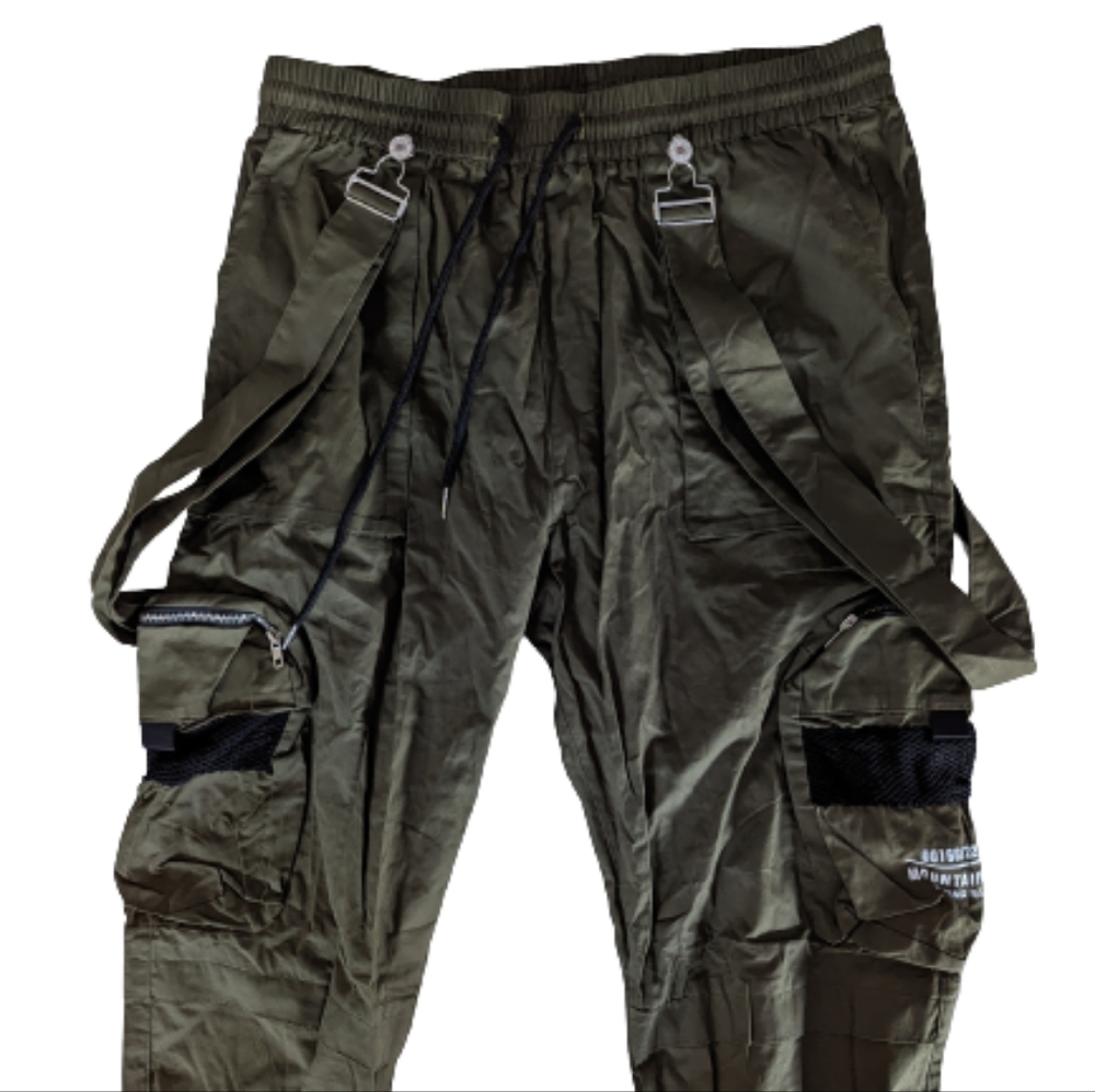 ✖️ SOLD✖️YOI Men Women Unisex Army Green Khaki Cargo Utility Joggers Streetwear